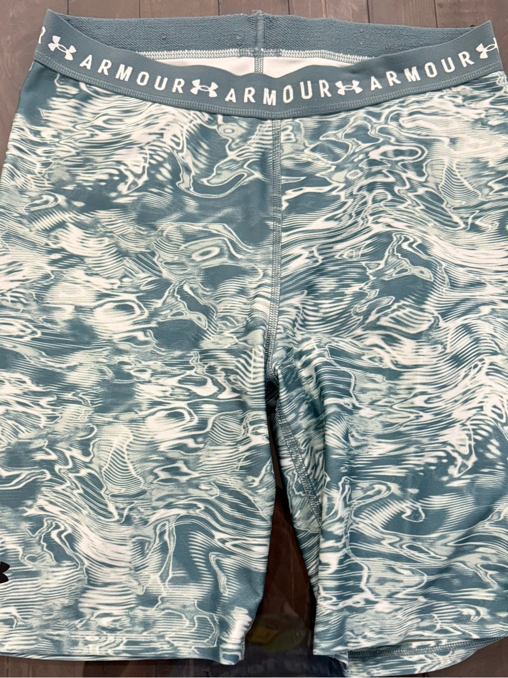 Under Armour Teal & White Patterned Bike Shorts